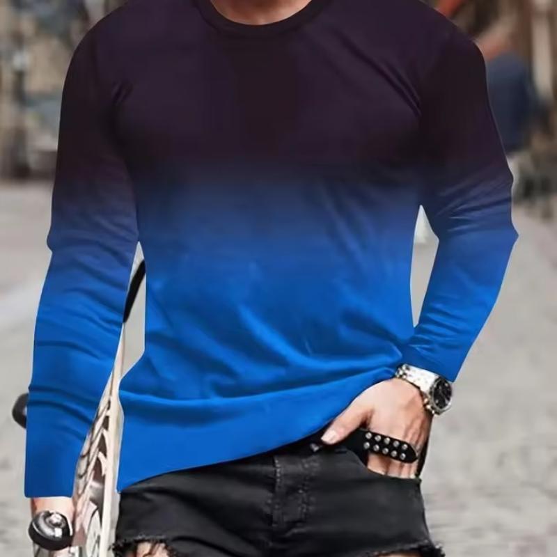 Black And White Color Matching Printed Men's Casual Pullover Top Harajuku Street Trend Men's Top Simple Men's Casual T-shirt