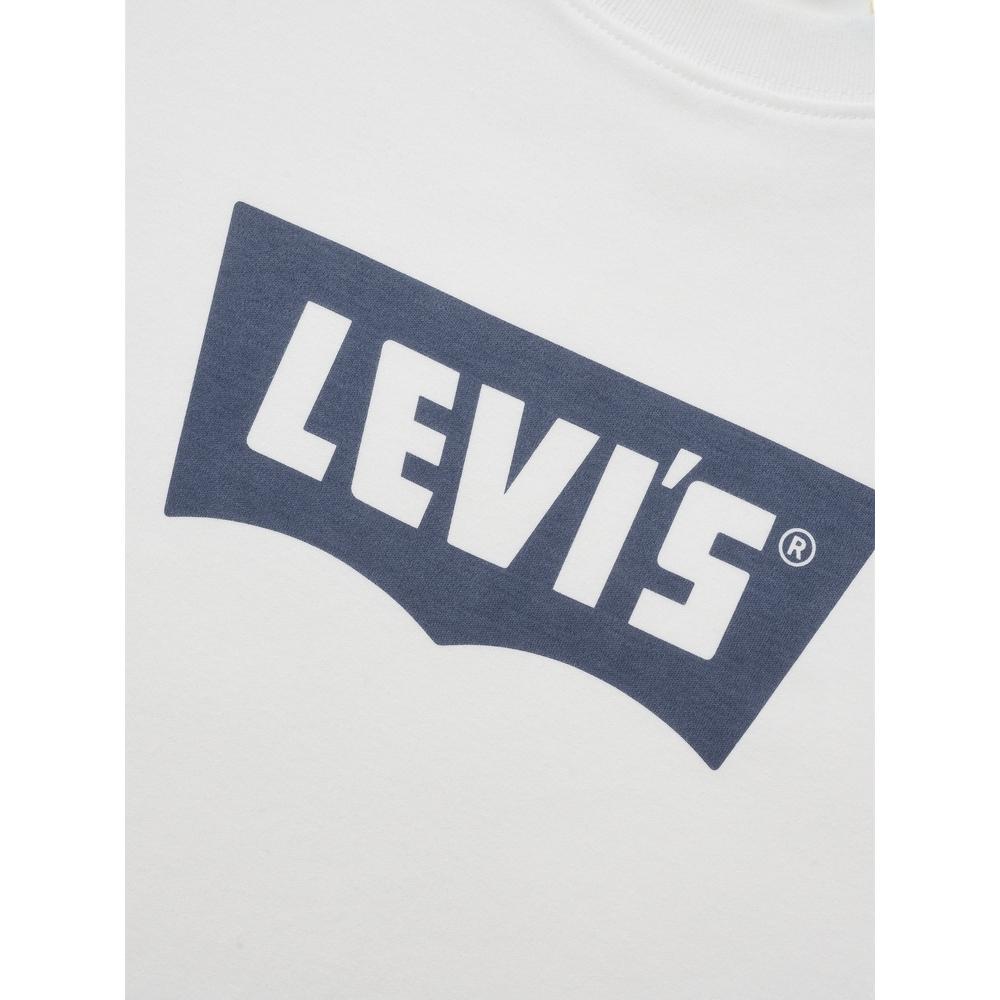 Levis Comfortable Casual Logo Print Ribbed Crew Neck Short Sleeve T-Shirt Men T-Shirts White 001AM-0013