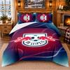 Gedrucktes 3-teiliges Bettwäsche-Set RB Leipzig Fußballmuster Bettlaken Kissenbezug Für Schlafzimmer Dekoration