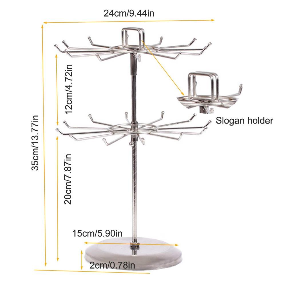Rotatable Jewelry Organizer Stand Iron Material Two Tier Jewelry Rack  For Rings
