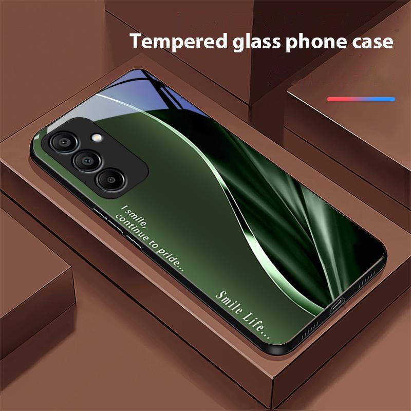 Nowy Miękki Brązowo-Czerwony dla Samsung Galaxy A15 5G 54 4G 51 50 24 35 90 71 12 51 53 52S 80 22 34 Czarny Etui na Telefon ze Szkła Hartowanego