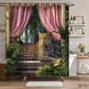 Tropical Jungle Leopard Shower Curtain Waterproof Bathroom Decor Curtain for Modern Home Bathroom Shower Curtain