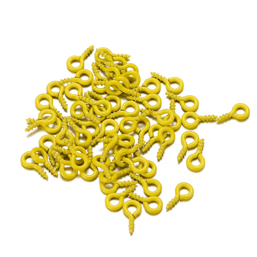 50Pcs/lot 4*8mm Colorful Small Tiny Mini Eye Pins Eyepins Hooks Eyelets Screw For DIY Jewelry Making Supplies Accessories