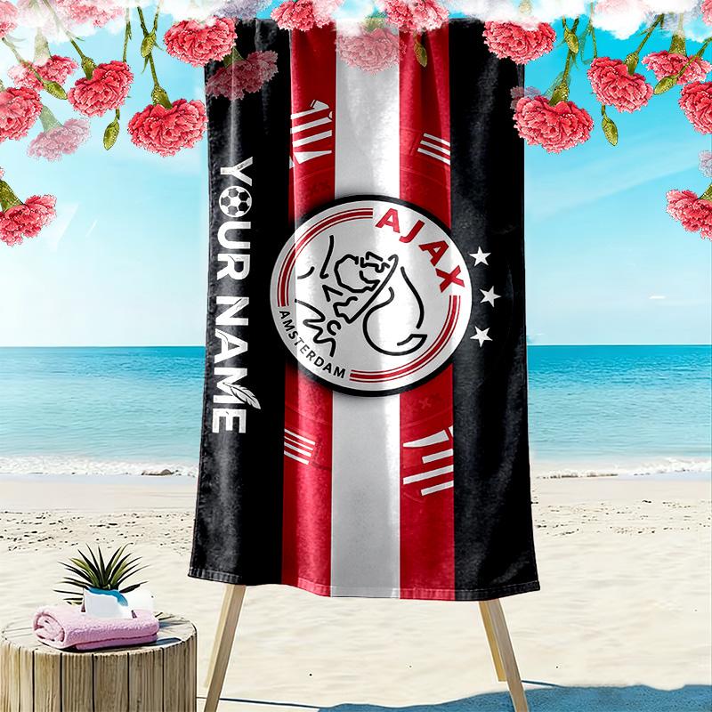 AFC Ajax Print Beach Towel, Large Soft Quick Dry Towel for Beach Camping Swimming