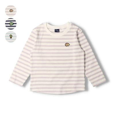 【Kinderkleidung】 Halbmond (Mondsichel) Langarmshirt mit Einpunktstreifen 80cm-130cm N50804