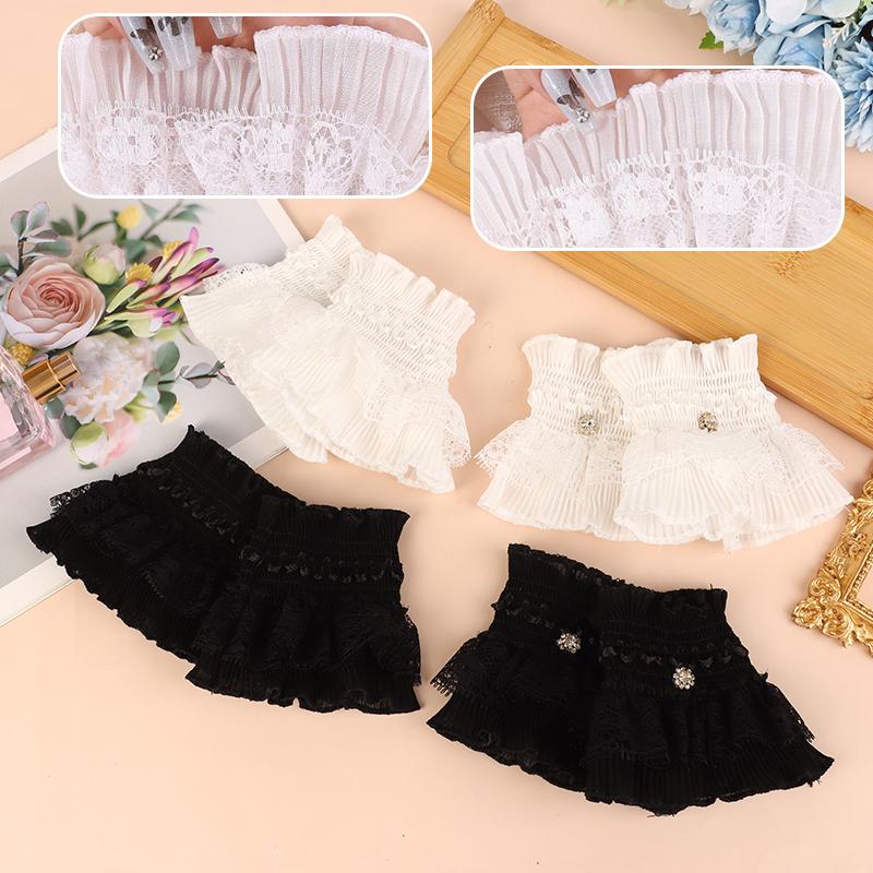 1Pair Nail Po Glove Nail Art Lace Fake Pleated Cuff Manicure Props