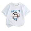 Kids Boys Girls 100% Cotton Crew Neck Short Sleeve T-Shirt, Cute Cartoon Sport Print Casual Soft Breathable Summer Tops for Little Children Daily Play