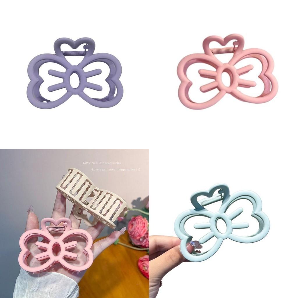 Charming Resin Hair Accessory Lovely Pink Bow Knot Clip For Teens