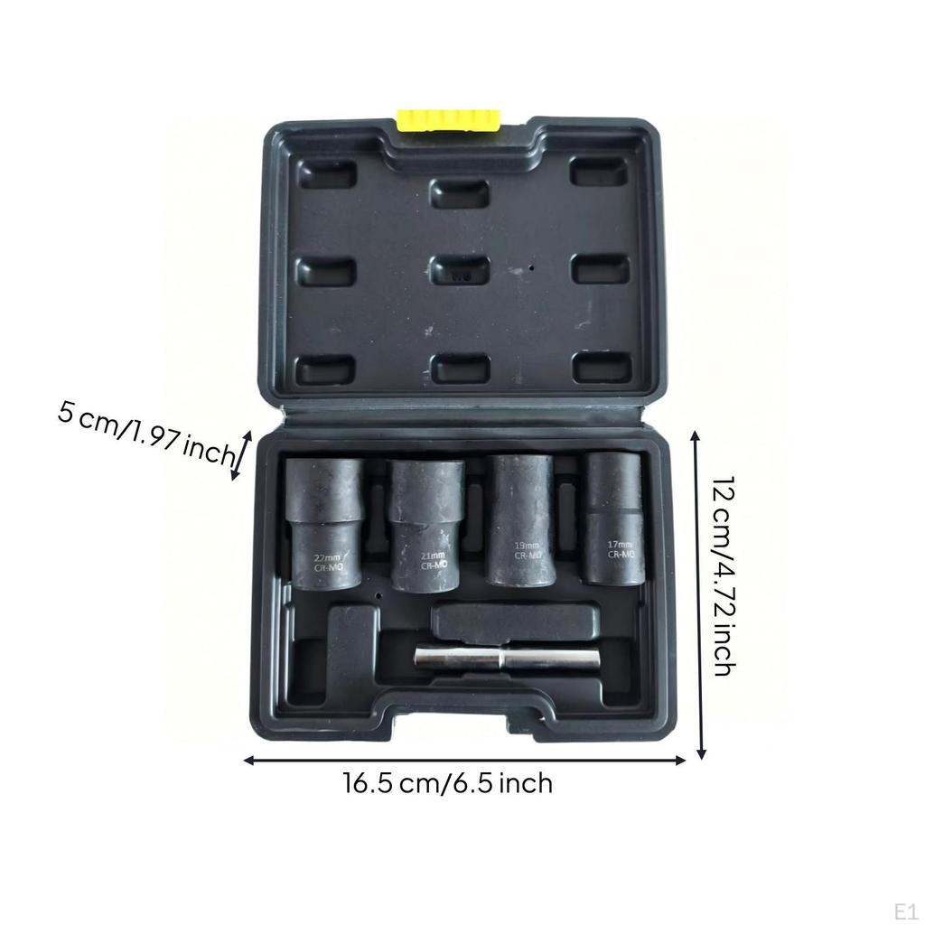 5 Pieces Nut Extractor Socket Set Impact-Grade Heavy-Duty Bolt