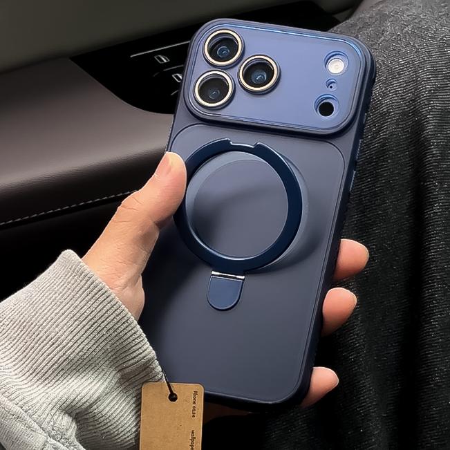 Matte Magnetic For Magsafe Wireless Charge Case For iPhone 17 16 15 14 13 12 11 Pro Max Plus Bracket Stand Holder Clear Cover