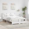 Platform Bed Frame with Headboard White 140 x 200 cm Wood Based Material