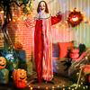 165 cm Dekoracja Halloweenowa Halloweenowy Klaun ze Światełkami LED, Funkcja Dźwiękowa Efekt Ciała