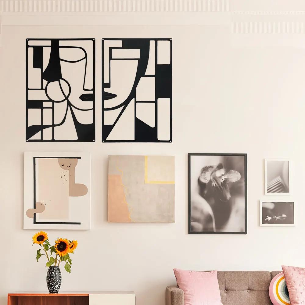 Abstract Metal Wall Art - Easy to Install Hanging Geometric, Lines, Shapes, Artistic, Bedroom, Blacksmith, Handcrafted
