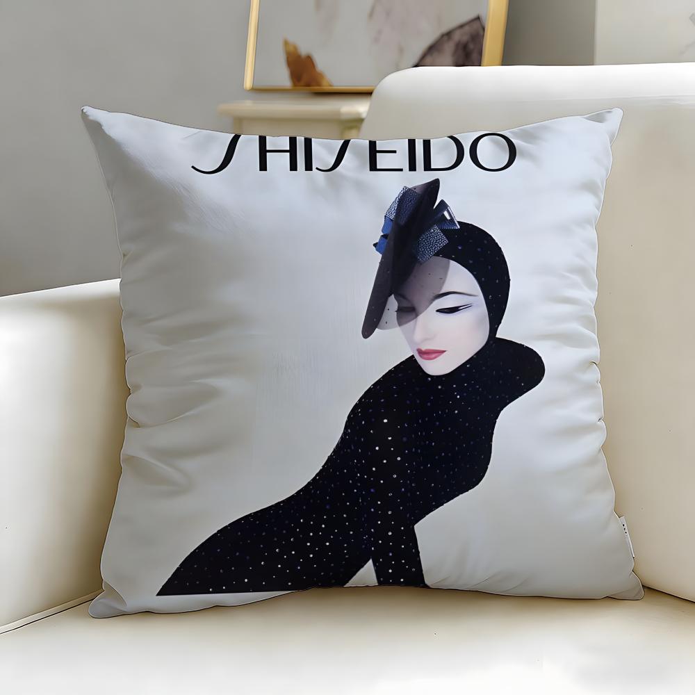 classic skincare brand Shiseido Cushion Cover Soft & Easy-Wash Pillow Case – Versatile for Couch, Bed, Travel and Office