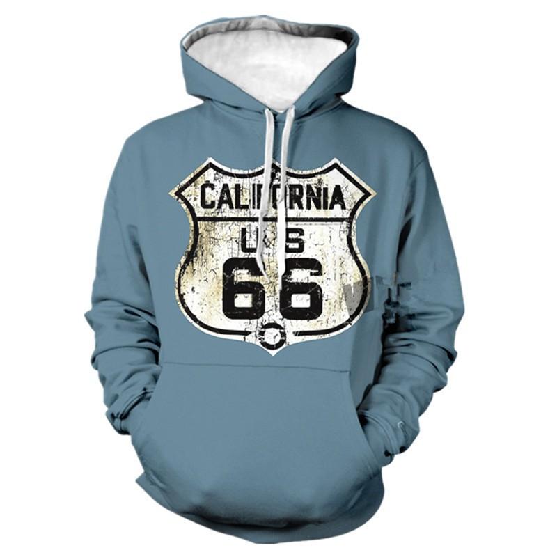 New Men's Autumn and Winter Hooded Sweatshirt 3D Printing 66 Letters Casual Sweatshirt Fashion Top