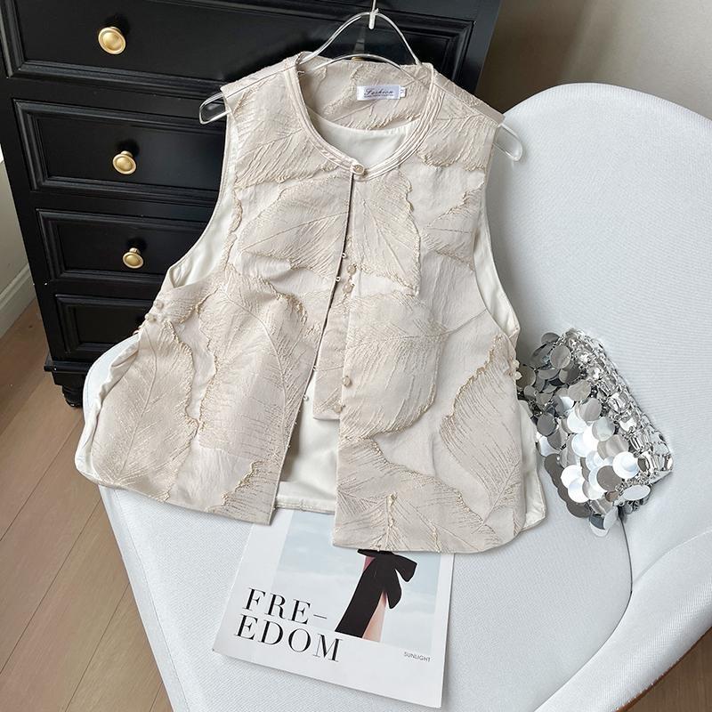 

Spring and summer new vest women s outer top vest high-end temperament M ([Recommended below 50kg]) абрикосовий