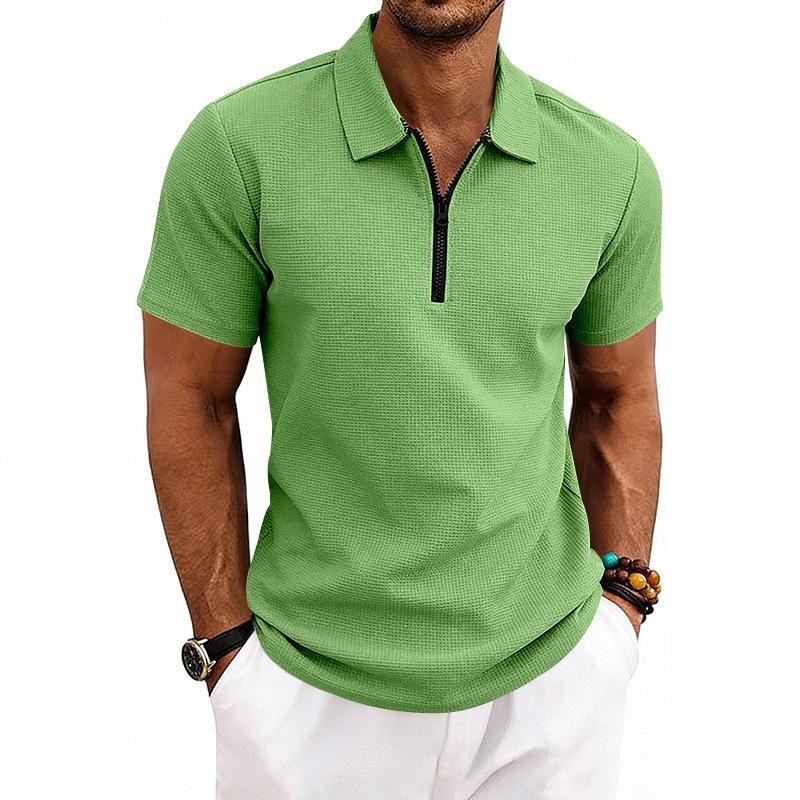 New Arrival: Men's Summer Casual Minimalist Commuter Waffle-Weave Short-Sleeved Golf Polo Shirt