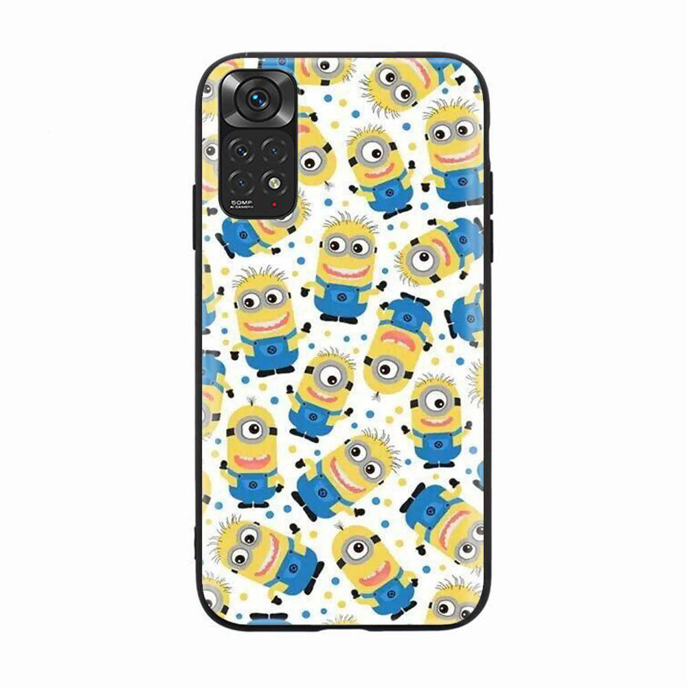 Black Case for Xiaomi Poco X6 X4 M5 M6 F5 F6 C65 C55 C50 C51 C40 Pro Redmi 14C A3X 13C 12C 11T 10A 9C Note 7 6 8A Plus M-78 Cute Minions