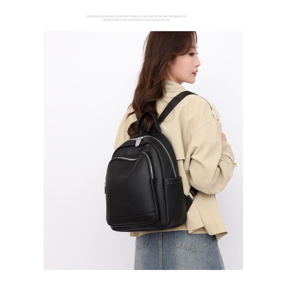 IELGY backpack, high-end solid color, fashionable large-capacity backpack, casual schoolbag, commuting