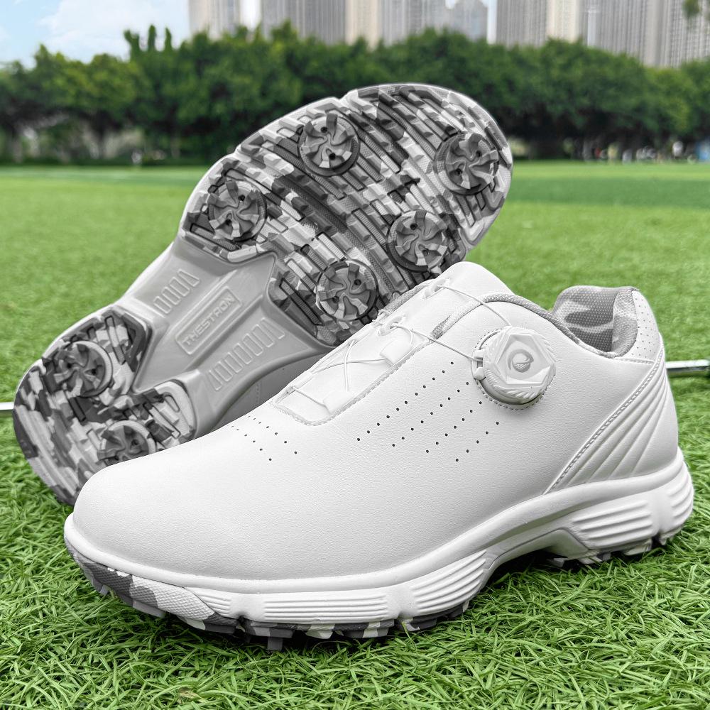 X619 Men s Plus Size Rotating Buckle Golf Spikes Shoes 47
