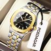 POEDAGAR Square Woman Watch Date Week Waterproof Luminous Ladies Watch Stainless Steel Quartz Fashion Watches Gift