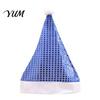 Christmas Photo Props Sequined Santa Hat for Adults, Sparkling Hat, Festive Party New Year Celebration with Pompom Holiday Costume Celebrations Family