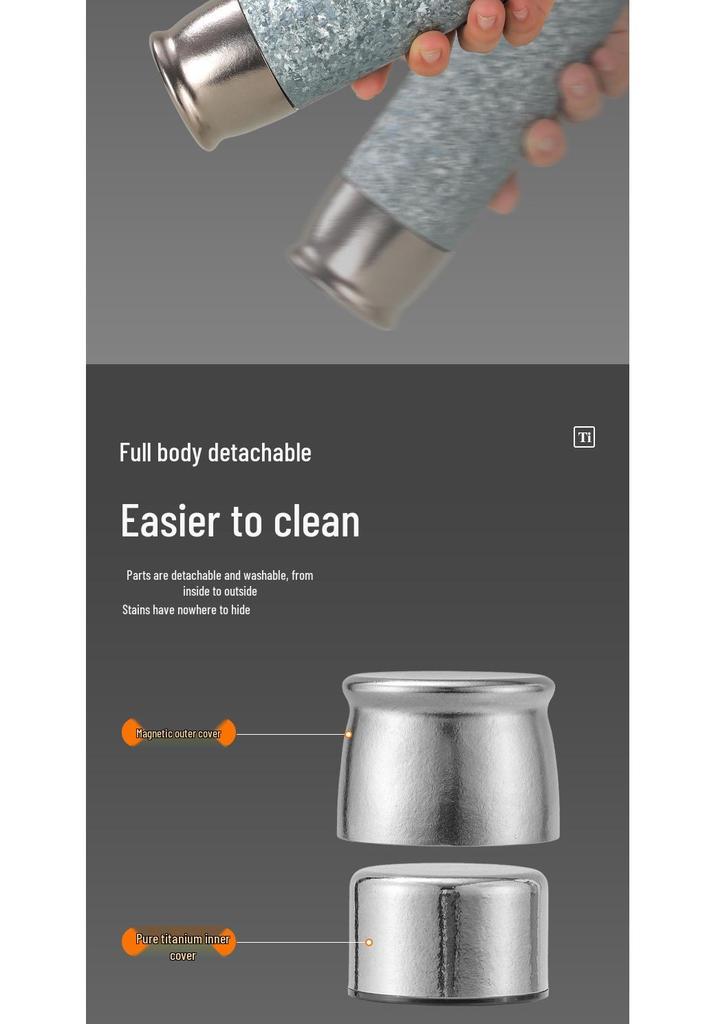 Pure Titanium Vacuum Insulated Tea Cup with Dual-Layer and Tea Separation Feature