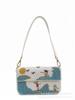 Borsa a tracolla da donna con ricamo a onde e perline per industria pesante, ragazza che fa surf con ornamento di perline, a spalla scoperta, a tracolla incrociata