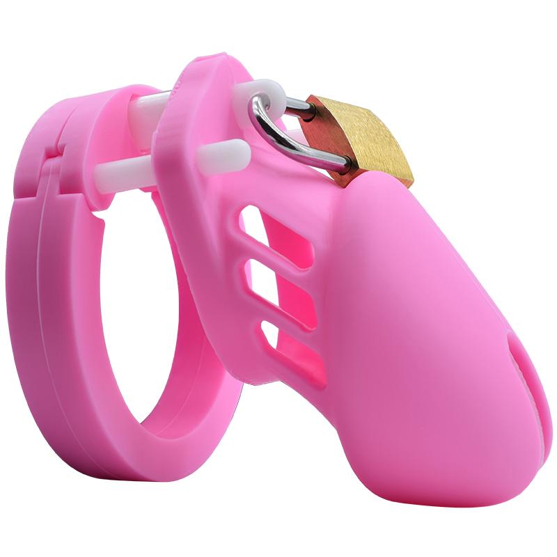 1 Set Keuschheitskäfig aus Silikon für Männer, kleiner Standard-Cock Cage mit 5 Penisringen, Erotik-Sexprodukte, Spielzeug für Männer