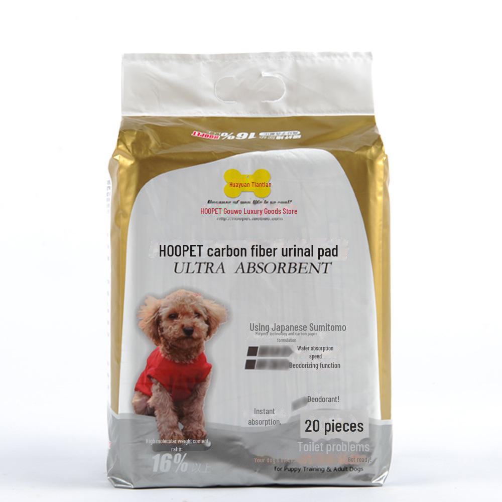 Pleny pro domácí mazlíčky HOOPET: Absorpční a deodorizační podložky na moč s obsahem uhlíku pro psy