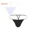 Pánská tanga Ledové hedvábné spodní prádlo Sexy G-Strings Kovové řetízky vyhloubené Pohodlné kalhotky Slim Fit Kalhotky s vysokou elasticitou