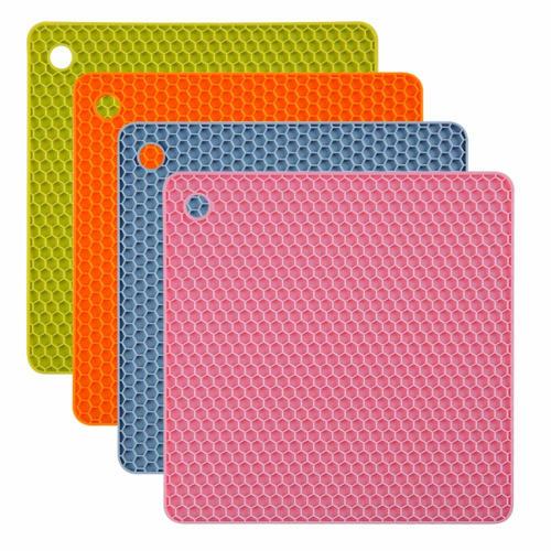 Mizuri Silicone Heat-Resistant Trivets, Pot Holders, Bottle Opener, Non-Slip Waterproof Mat, Coaster, and Cup Holder Set of 4