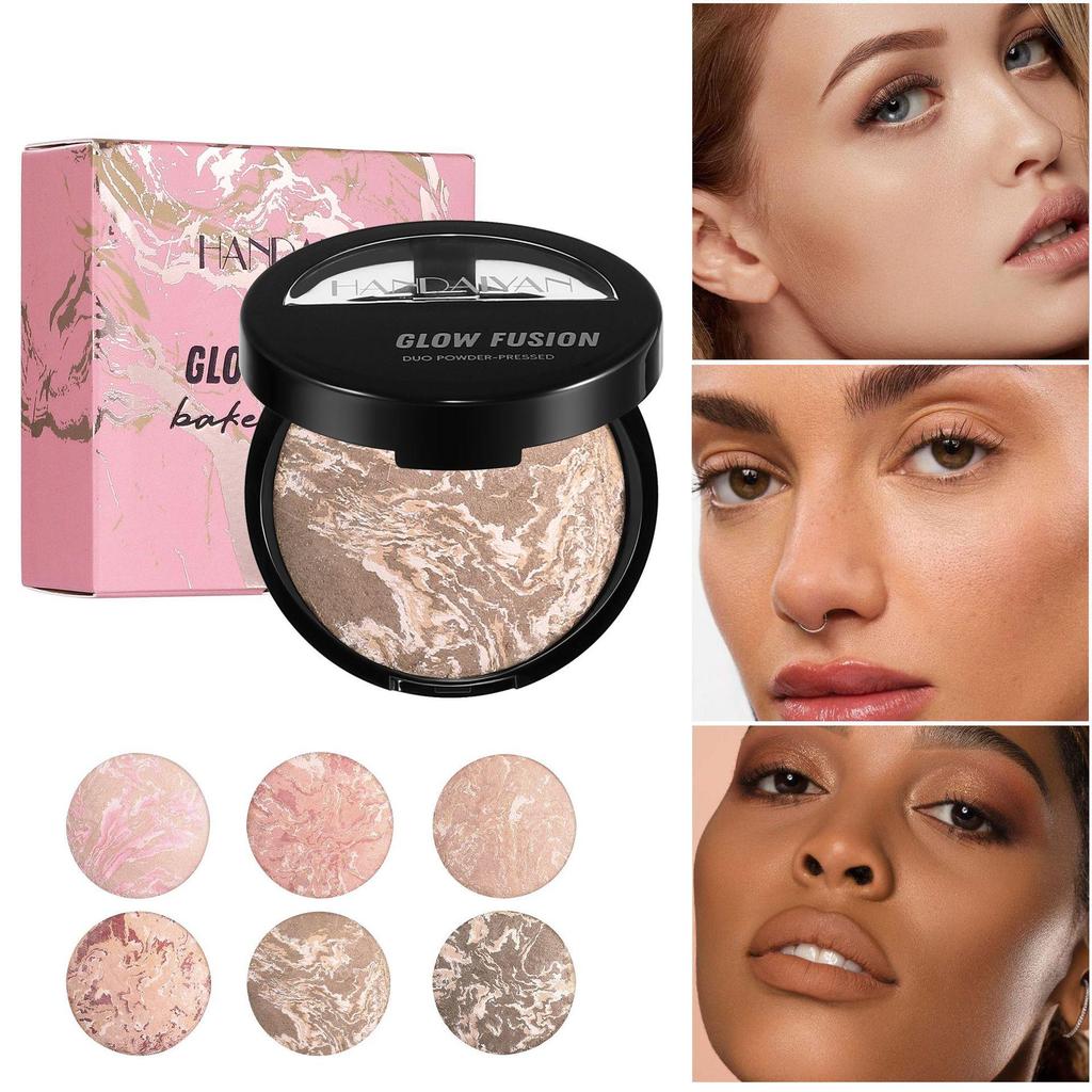 Polvere da Forno Colore Marmo Polvere Magica Controllo Olio Permanente Brillantezza Fine Polvere High Light per Contouring per Nascondere Imperfezioni e Pori