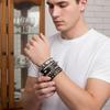 Bracelet for Man Punk Rock Studded Bracelets Black Leather Cuff Bracelet for Men Women