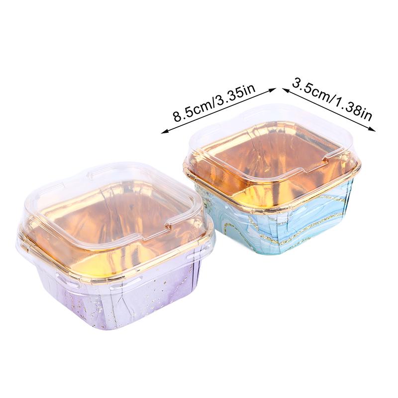 50Pcs/Set Disposable Paper Baking Cups Square Paper Baking Cups Cupcake Cups Or Lids Heat Resistant Glossy Cupcake Liners Cups