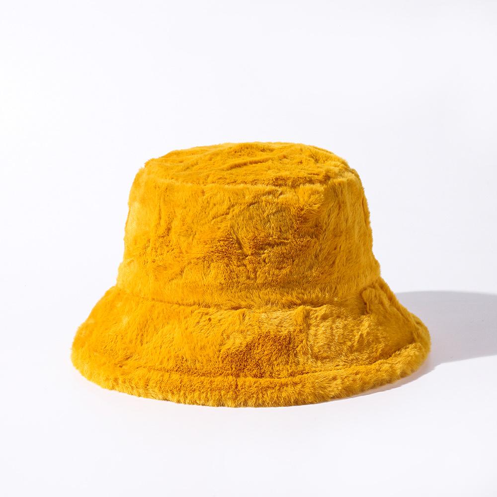 Nieuwe Winter Imitatie Konijnenbont Emmerhoed Mode Dames Dik Warm Vissershoed Effen Kleur Heren Zacht Fluweel Bontachtige Panama Hoeden
