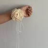 Fashion Trend Niche Mesh Flower Peony Collarbone Chain Temperament Simple Cold Wind Adjustable White Wax Rope Necklace