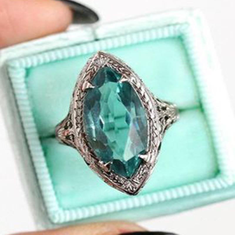 Women 'S Water Drop Zircon Stone Finger Ring Modish Fashionable Temperament High End High End Jewelry European American Banquet AccessoriesFashion