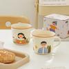 Family Creative Mug High  Value Cartoon Ceramic Cup Household Couple Breakfast Cup Cute Souvenir