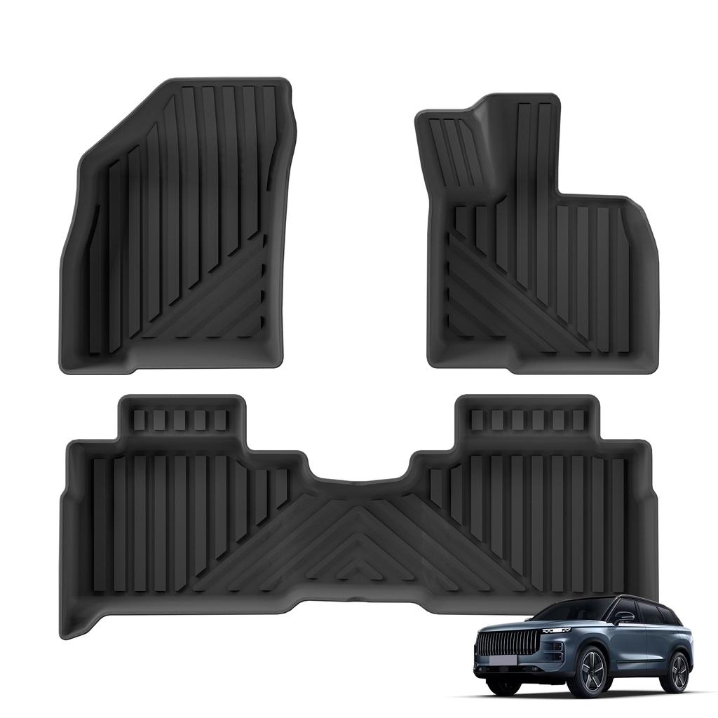 LUCKEASY Right Drive for Jaecoo J7/Jetour Tansuo 06 2024-2025 (SHS Hybrid Only) Car Floor Mats Trunk Pad TPE 3D Foot Pad Blcak