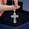 Elegant Gift for Women Catholic Christian Necklace, Retro Religious Pendant Colorful Rhinestone Necklace Statement Daily Wear, Jewelry Exquisite Inlay