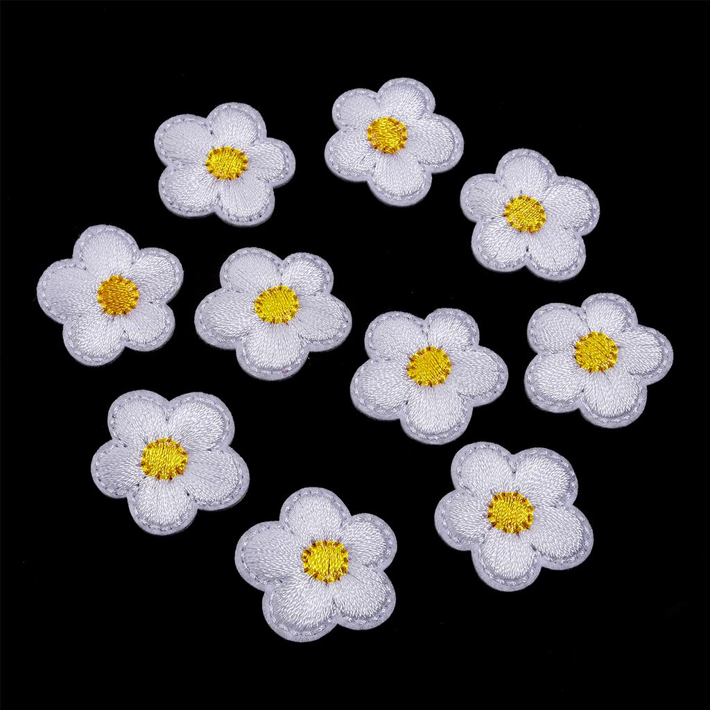10Pcs Mini Flower Appliques Colorful Embroidery Cloth Patches Sticker DIY Crafts Clothing Headwear Dress Bags Sewing Accessories
