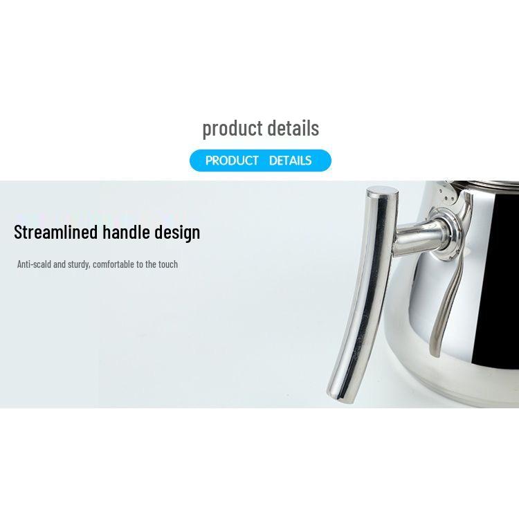 Thickened Stainless Steel Teapot with Filter, Universal Flat Bottom Kettle