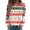 Women's Fashion Casual Long Sleeve Christmas Printed Neck Sweatshirt Top