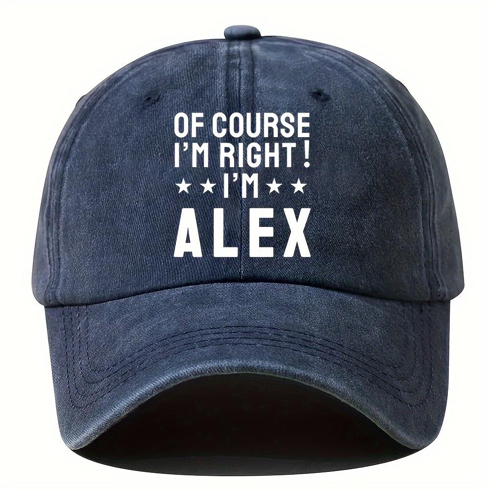 ATHACER IM RIGHT IM ALEX Baseball Cap  Funky  Washed Distressed Sun Hat in Black Olive Green Navy Blue for Men