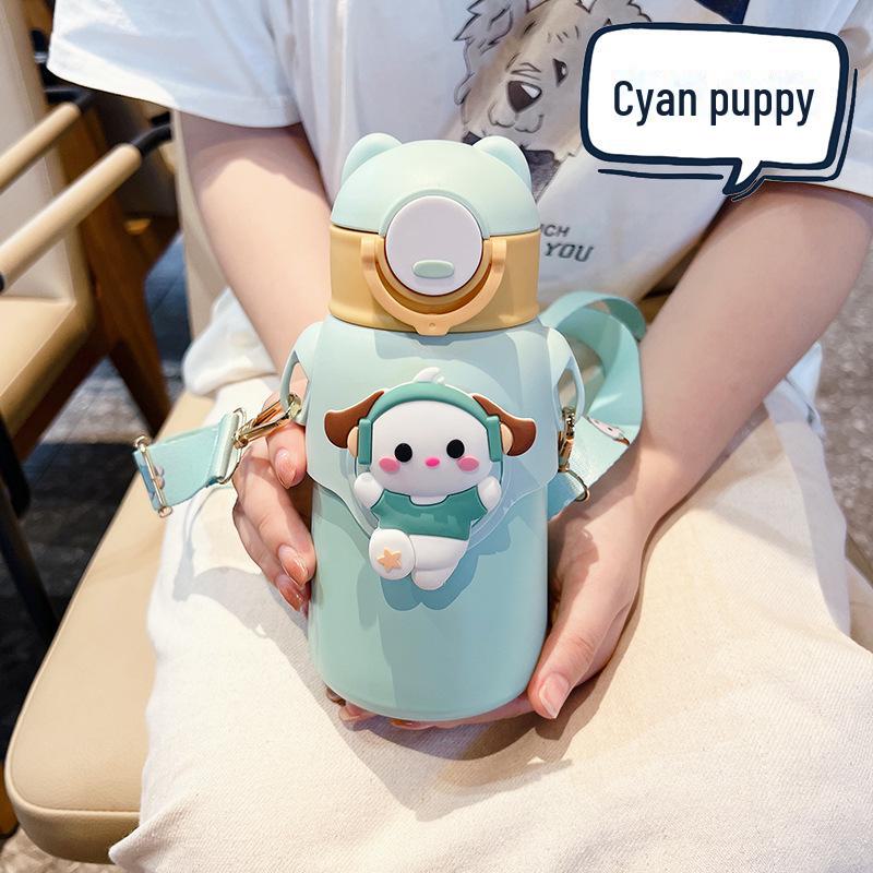 

Мультяшная кукла 316 из нержавеющей стали детский термос с трубочкой - портативный подарок для малышей и студентов 500ml