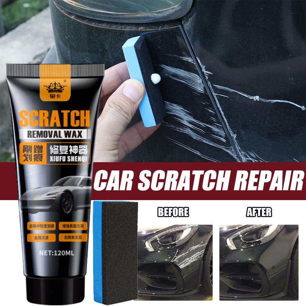 120ml Vosk na opravu škrábanců v autě Artefakt Polish Care Wax se houbičkou Snadno opraví Odstraňovač škrábanců Černá oxidace Nástroje pro péči o lak