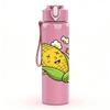 1PC Cartoon Corn Character 750ml Color Plastic Sports Water Bottle Leakproof Flip Straw Lid Suitable for Sports Office Home Use