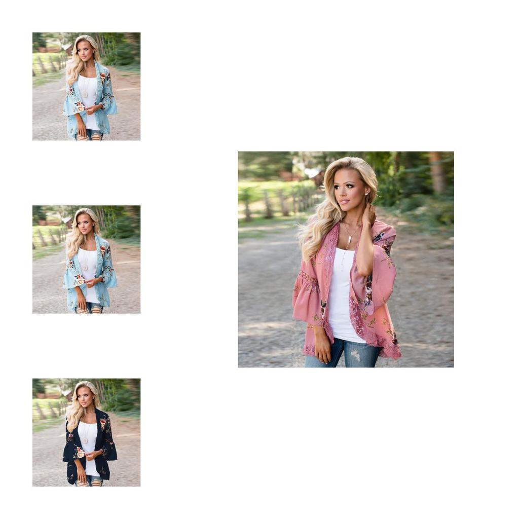 Dentelle Boho Femmes Floral Kimono Cardigan Dames Décontractée Tops Veste
