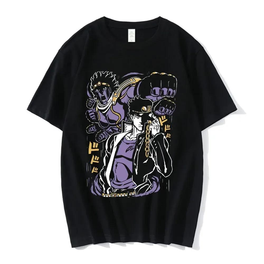 

2026 New Anime Jojo Bizarre Adventure Graphic Men s T-Shirt Women Fashion Short Sleeve Casual Tops Cotton Oversize Streetwear... S разноцветный